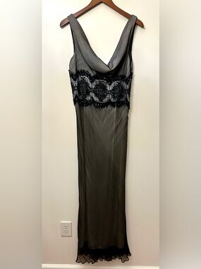 Lace-Trim Long Dress